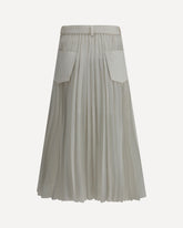 Denim plissè midi Skirt - WHITE | Base Blu