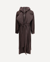 Oversized Barba Trench Coat in taffeta - BROWN | Base Blu