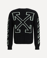 Diagonal Arrow Fuzzy Sweater - BLACK | Base Blu
