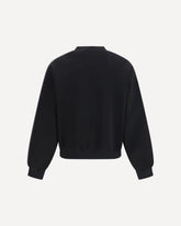 Mix Media crewneck Sweater - BLACK | Base Blu