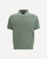 Polo Shirt with woven pattern - GREEN | Base Blu