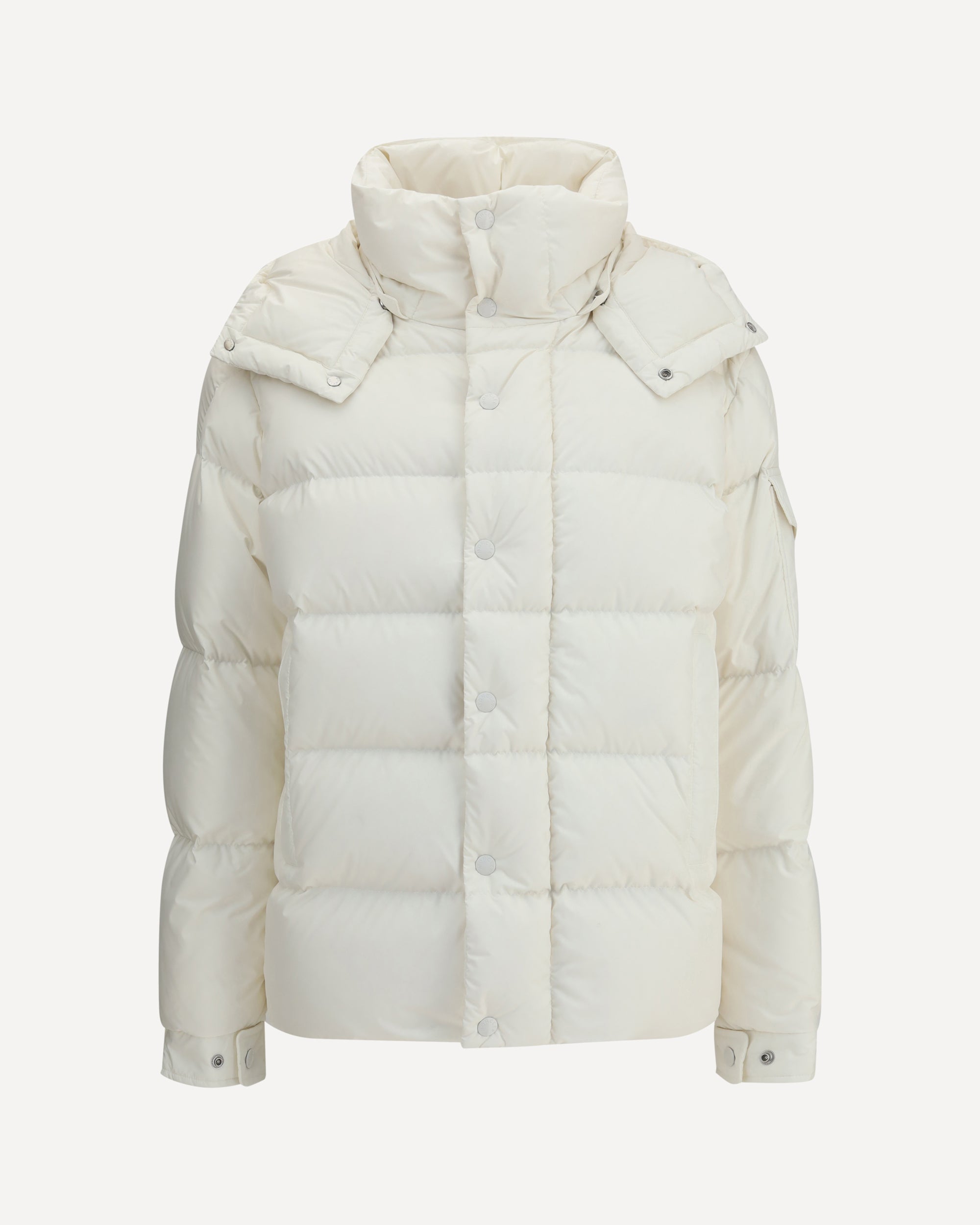 MONCLER Maya 70 hooded short Down Jacket WHITE | Base Blu