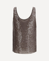Sleeveless scoop-neck Top - BROWN | Base Blu