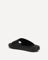 Rubber logo Slippers - BLACK | Base Blu