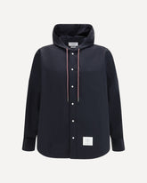 Nylon cotton hooded Jacket - BLACK | Base Blu