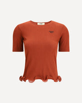 Short-sleeved Virgin Wool Top - RED | Base Blu