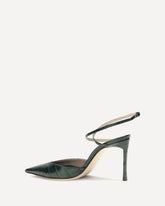 Crocodile-print leather Pumps - GREEN | Base Blu