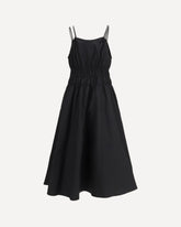 Shirred V-neck Dress - BLACK | Base Blu