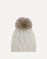 Beanie Hat with pon pon - WHITE | Base Blu