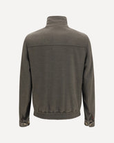 Wool zip Jacket with high collar - GREY | Base Blu