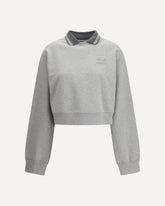 Felpa con logo ricamato - GRIGIO | Base Blu