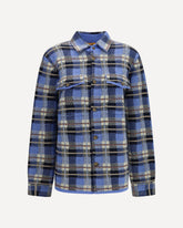 Camicia a quadri in cashmere - AZZURRO | Base Blu