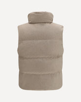 Padded cashmere and water-repellent fabric Vest - BEIGE | Base Blu