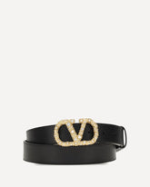 VLogo leather Belt - BLACK | Base Blu