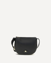 Embossed leather Shoulder Bag with logo patch - BLACK | Base Blu