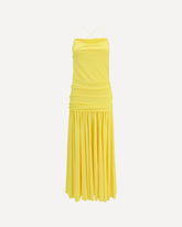 Pleated midi Dress - YELLOW | Base Blu
