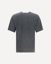 T-shirt in cotone con logo in velluto - GRIGIO | Base Blu