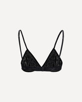 Flocked monogram mesh Bra - BLACK | Base Blu