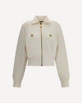 Tweed Bomber Jacket - WHITE | Base Blu