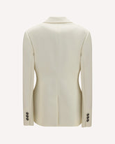 Stretch wool Blazer with embroidered lapels - CREAM | Base Blu