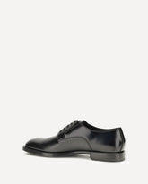 Calfskin lace-up Derby Shoes - BLACK | Base Blu