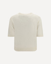 Alpaca graphic knit T-shirt - CREAM | Base Blu