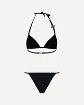 Triangle Bikini with gold plaque - BLACK | Base Blu