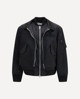 Cotton chino and nylon twill double Jacket - BLACK | Base Blu