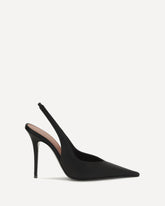 Anok satin Slingback Pumps - BLACK | Base Blu