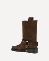 Stivali biker in suede - MARRONE | Base Blu
