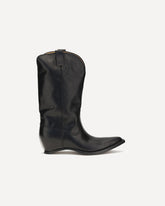heel-less western Boots - BLACK | Base Blu