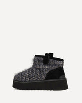 Tweed and lurex ankle Boots - BLACK | Base Blu