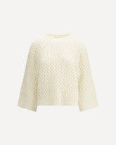 Jumper crafted from Platinum yarn with micro sequins - CREAM | Base Blu