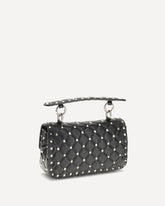 Rockstud Spike mini Top Handle Bag in nappa - BLACK | Base Blu