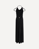 Long Dress with neckline on the back - BLACK | Base Blu