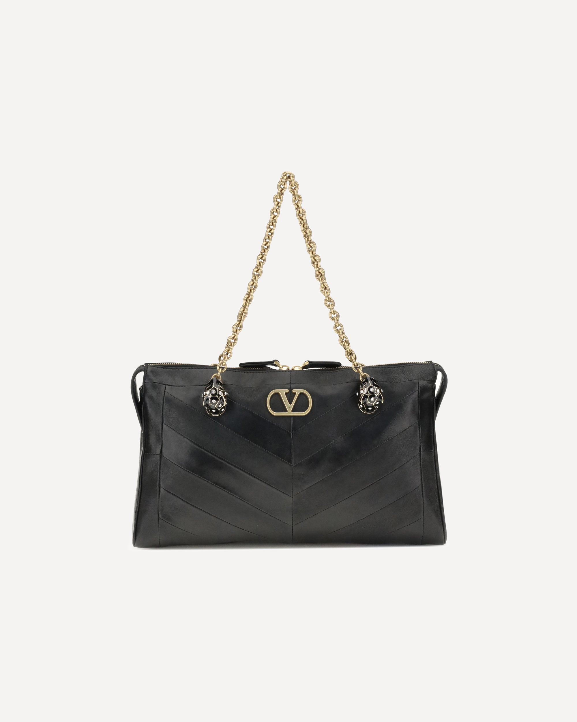 VALENTINO GARAVANI Medium Panthea Shoulder Bag BLACK | Base Blu