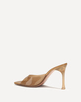 Alexa Glass Mules Sandals - BEIGE | Base Blu