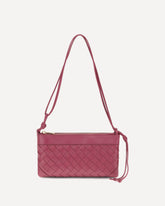 Pouch in pelle intrecciata - ROSA | Base Blu
