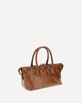 Glossy leather Handbag - BROWN | Base Blu