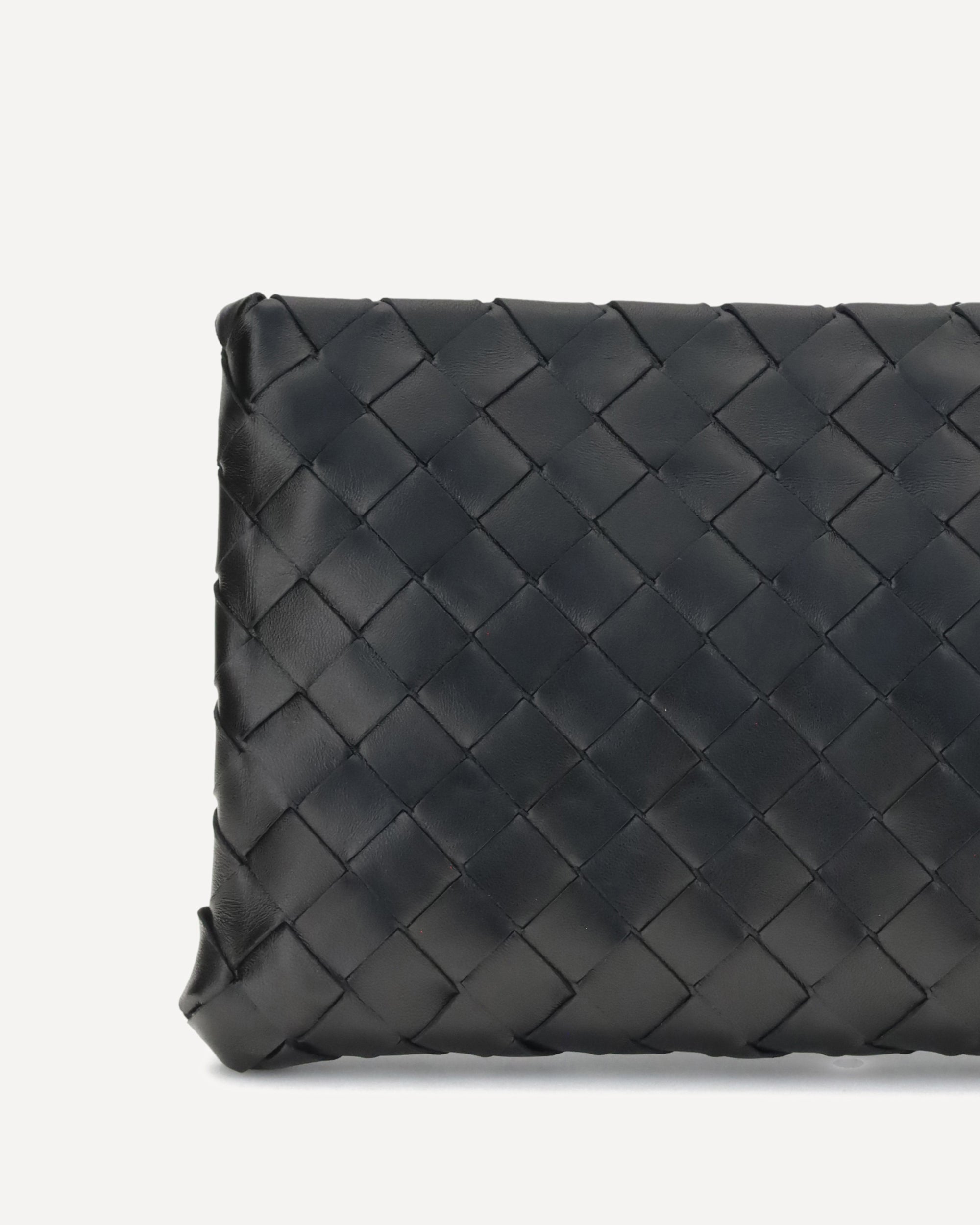BOTTEGA VENETA Iconic Intrecciato Pouch Bag BLACK | Base Blu