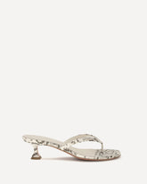 Snake-print Juliette Thong Sandals - GREY | Base Blu