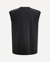 History sleeveless Sweatshirt in cotton with all-over “History” print - BLACK | Base Blu