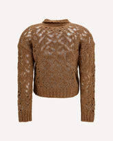 Quarto openwork Cardigan - BROWN | Base Blu