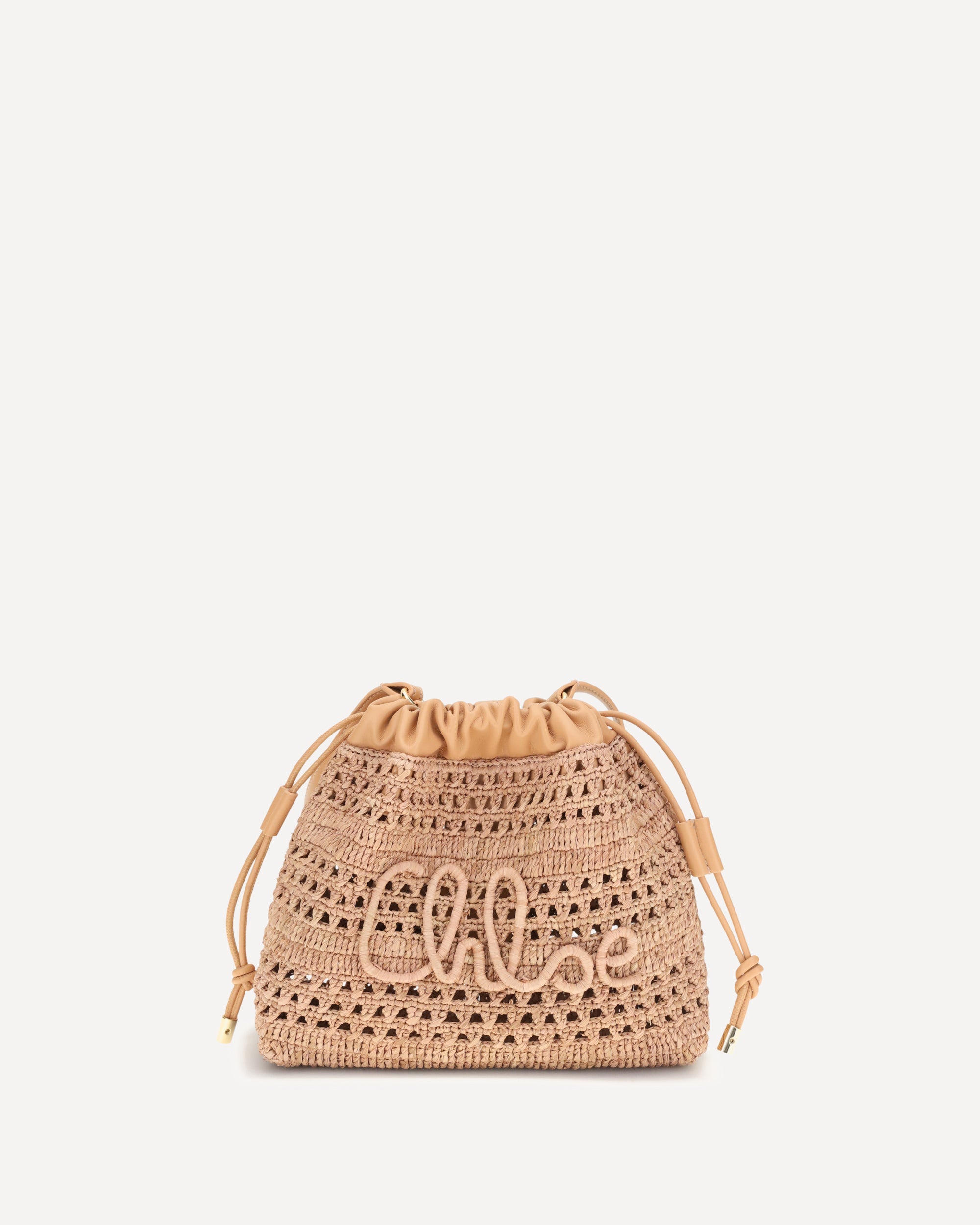 CHLOÉ Raffia drawstring Shoulder Bag BEIGE | Base Blu