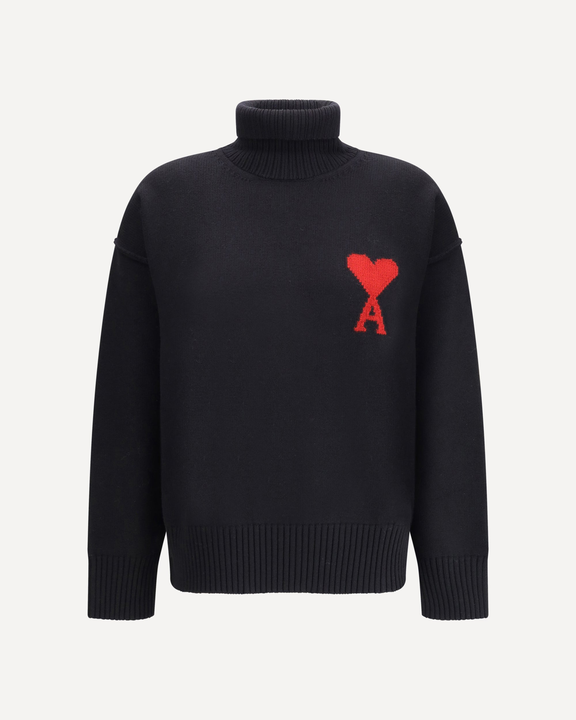 AMI PARIS Ami De Coeur Turtleneck Sweater GREY | Base Blu