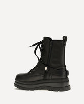 Eva lace-up leather ankle Boots - BLACK | Base Blu