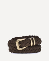 Leather woven Belt - BROWN | Base Blu
