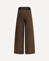 Nylon and Denim Jeans - BROWN | Base Blu
