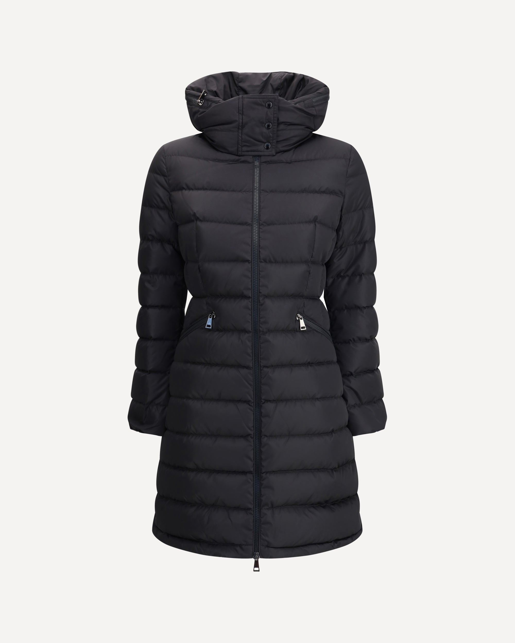 MONCLER Flammette long Down Jacket BLACK | Base Blu