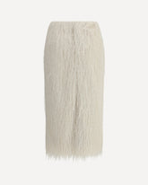 Fringed midi Skirt - WHITE | Base Blu